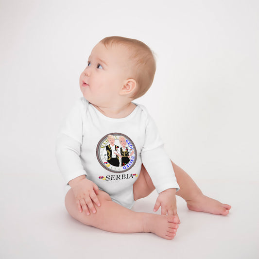 Baby Long-sleeve Bodysuit Global Freedom United Couple Edition Serbia Black