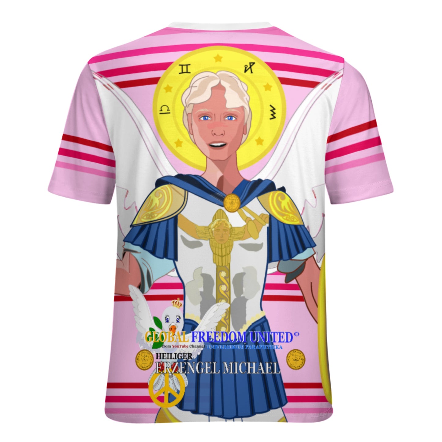 Women´s T-shirt 2 Global Freedom United Archangel Michael Pink