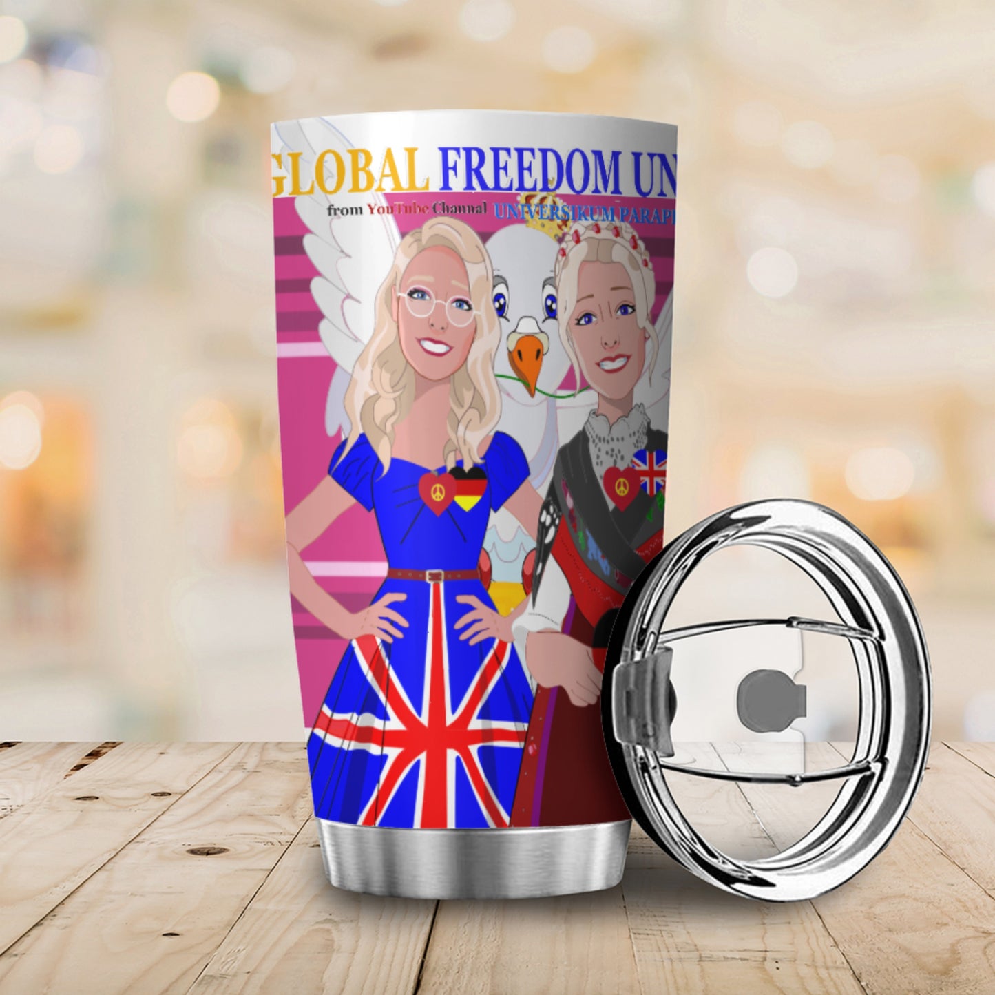 Tumbler Global Freedom United Women England & Germany Old Peace Pink1
