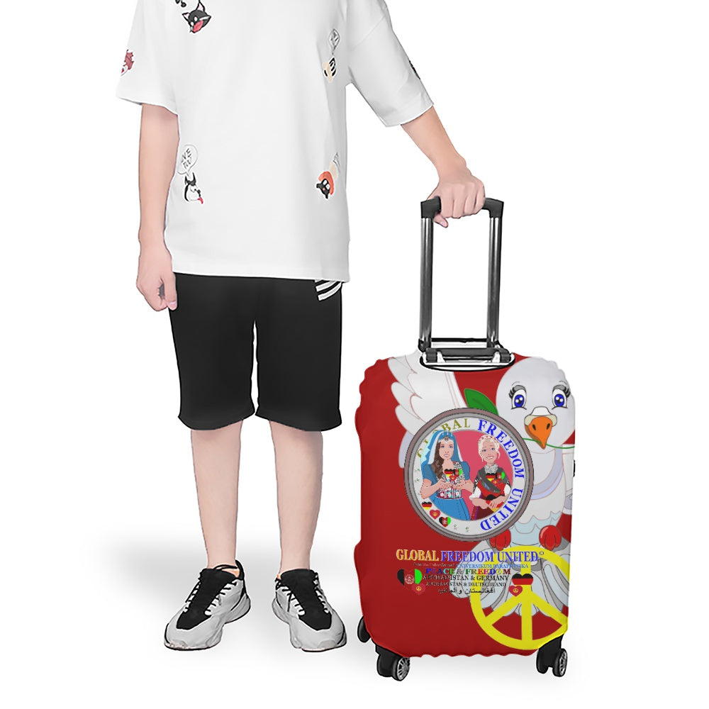 Luggage Cover GLOBAL FREEDOM UNITED© Women AFGHANISTAN & GERMANY Red