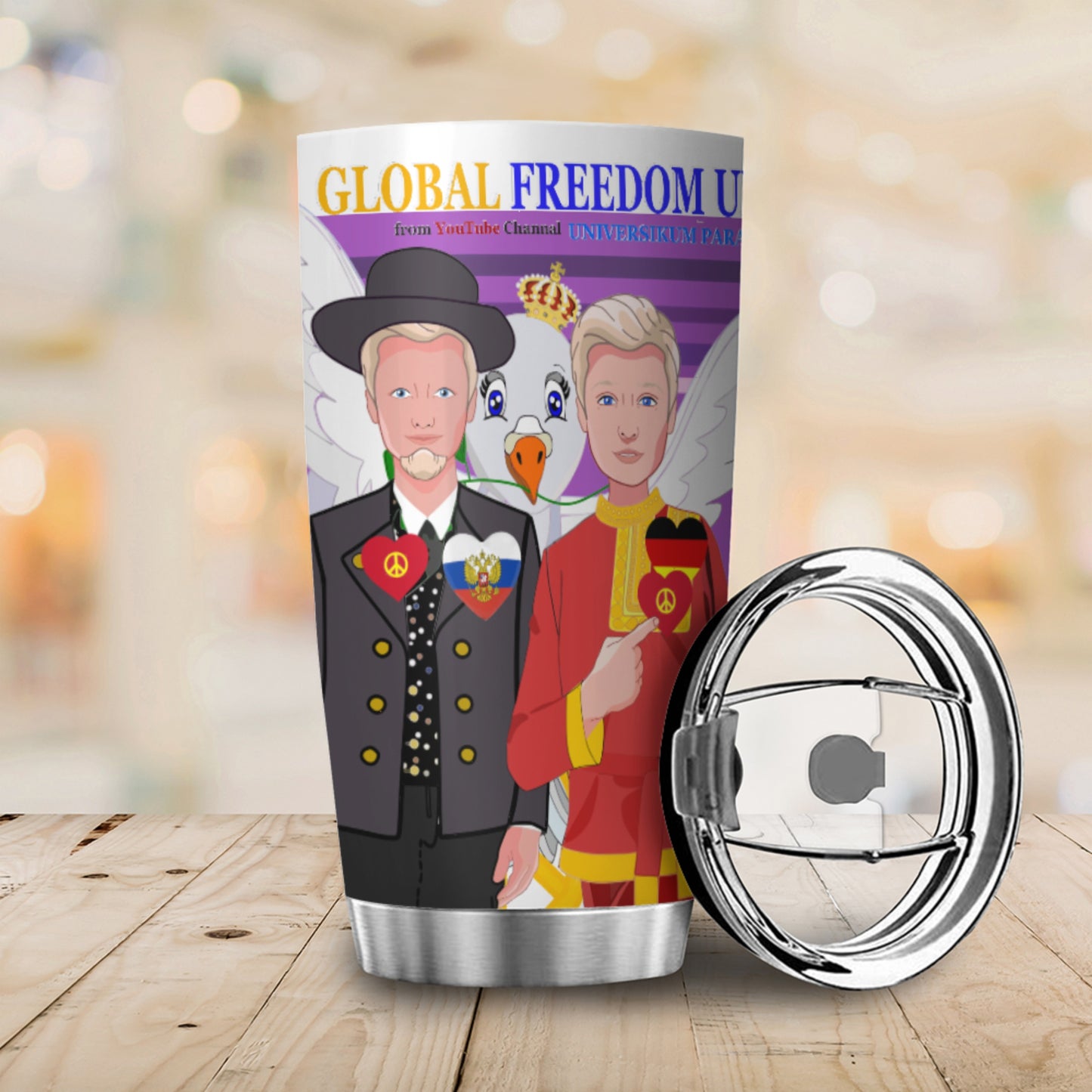 Tumbler Global Freedom United Men Germany & Russia Old Peace Lilac