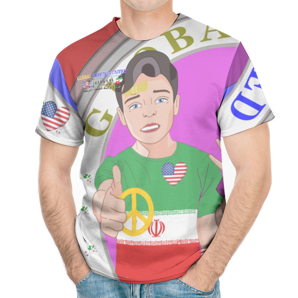Men´s T-shirt GLOBAL FREEDOM UNITED© Men Iran & USA Red
