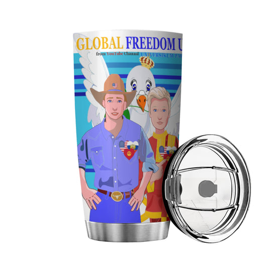 Tumbler GLOBAL FREEDOM UNITED© Men Russia & USA Blue