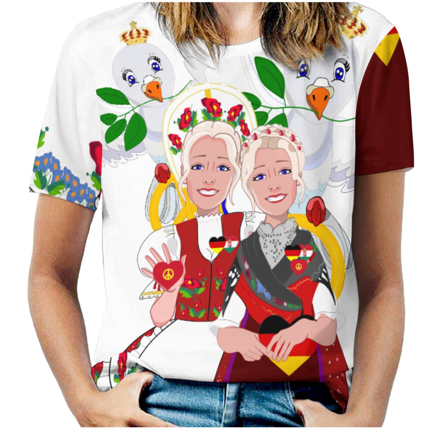 Women´s T-shirt 3 GLOBAL FREEDOM UNITED© Women Germany & Hungary BIG