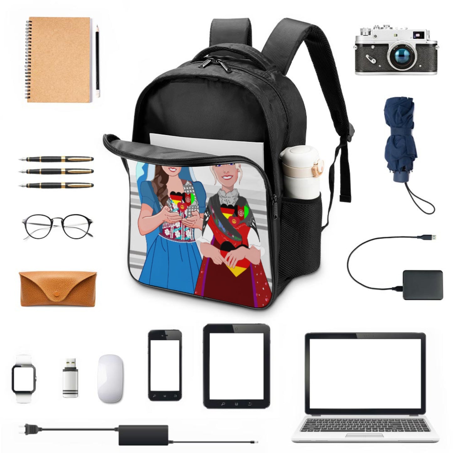 Bag Back GLOBAL FREEDOM UNITED© Women AFGHANISTAN & GERMANY Grey