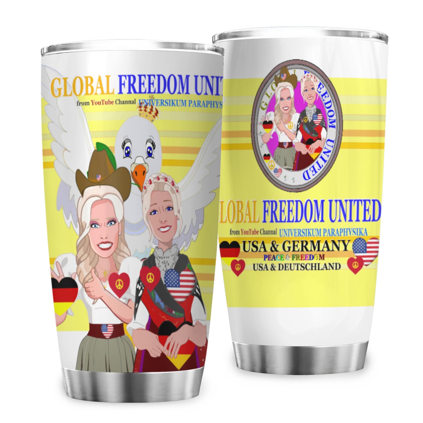 Tumbler Global Freedom United Women Usa & Germany Yellow