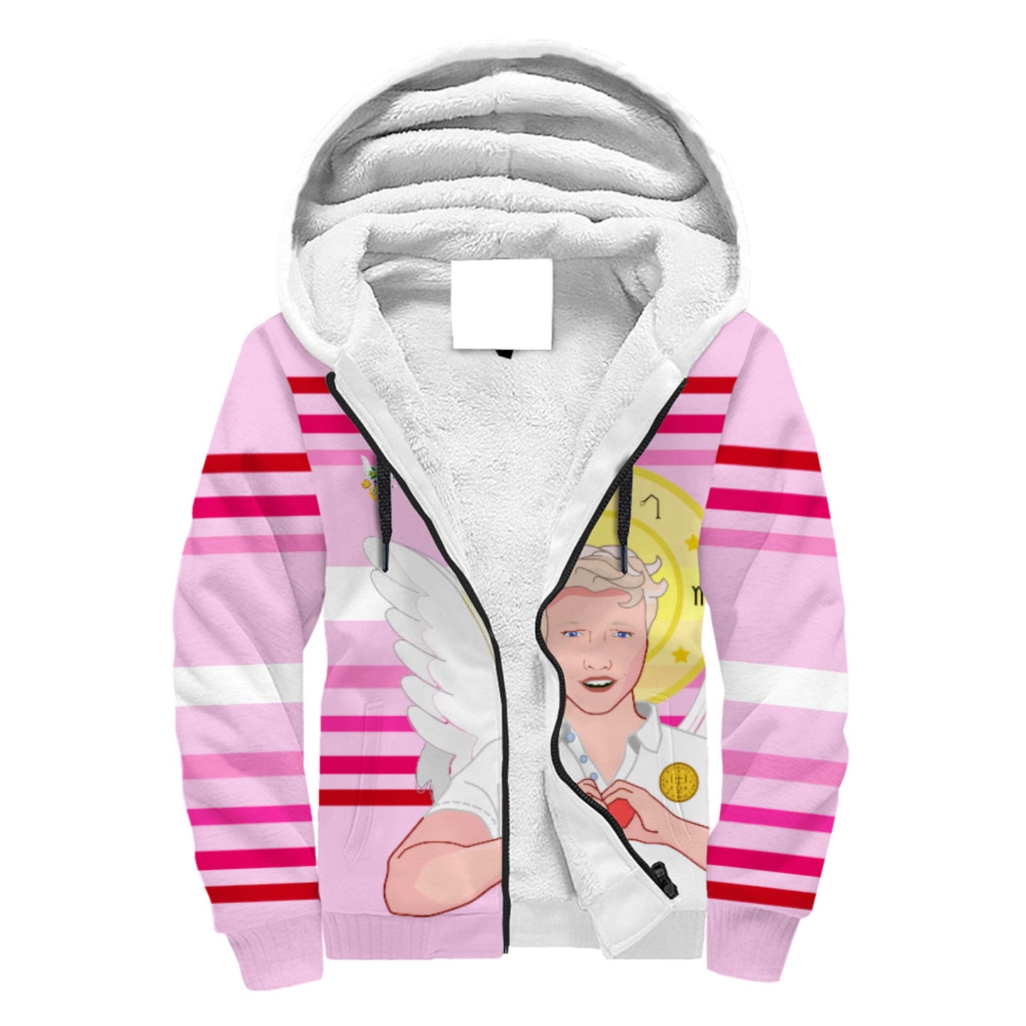 Plush Hoodie Global Freedom United Archangel Raphael German Pink2