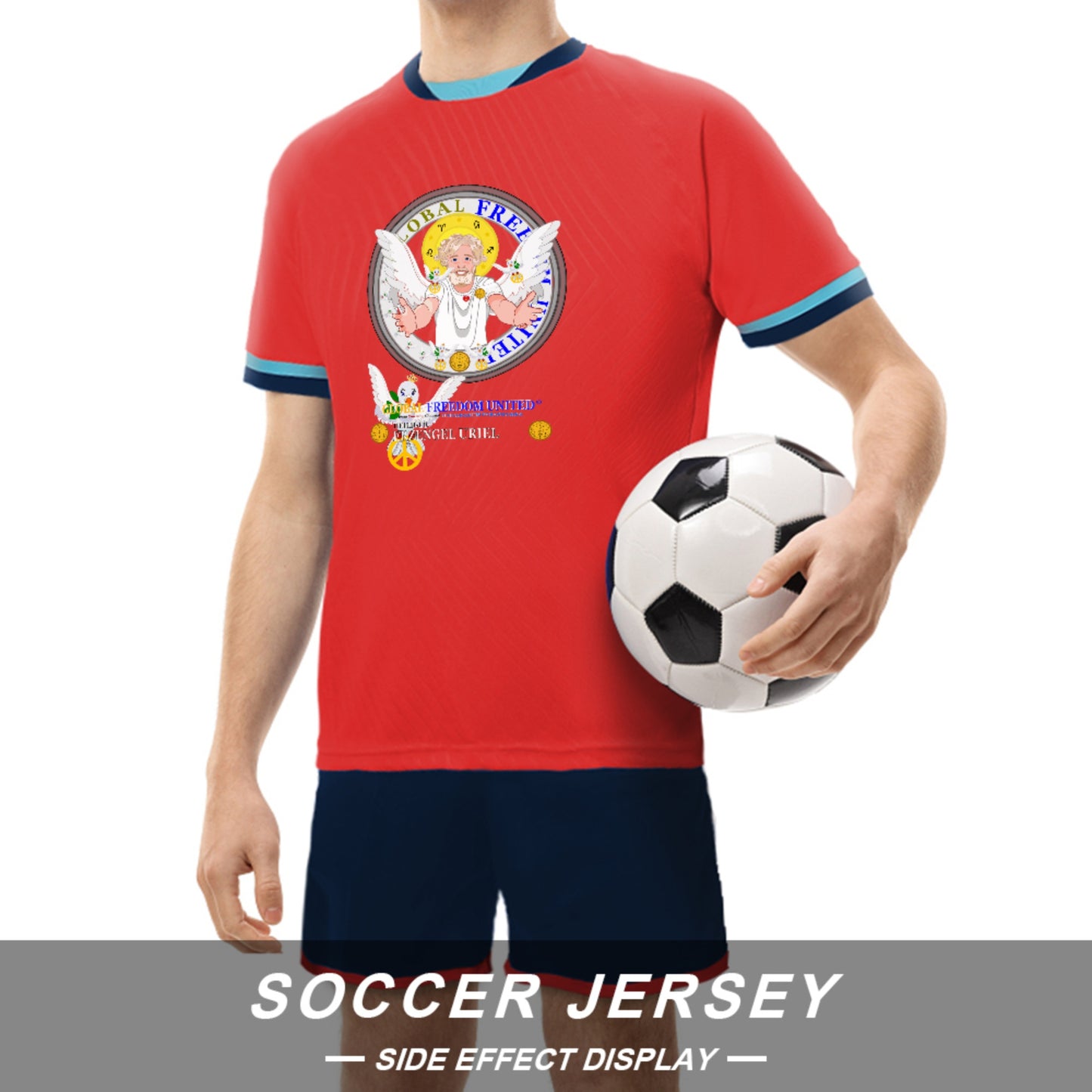 Soccer T-shirt Global Freedom United Archangel Uriel 1 Red