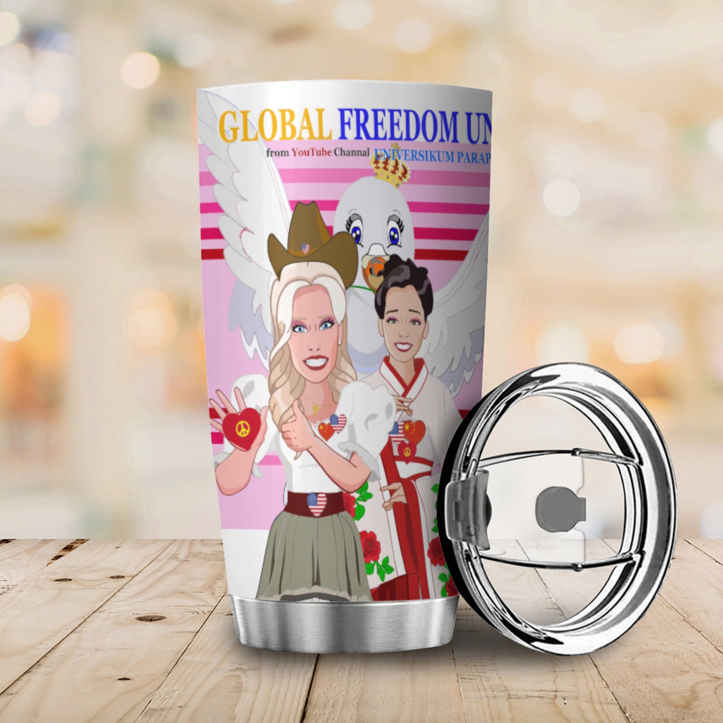 Tumbler Global Freedom United Men Usa & China Pink