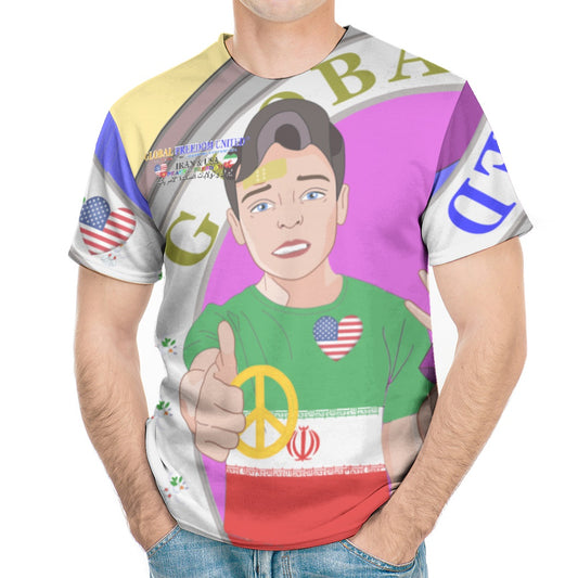 Men´s T-shirt GLOBAL FREEDOM UNITED© Men Iran & USA Yellow