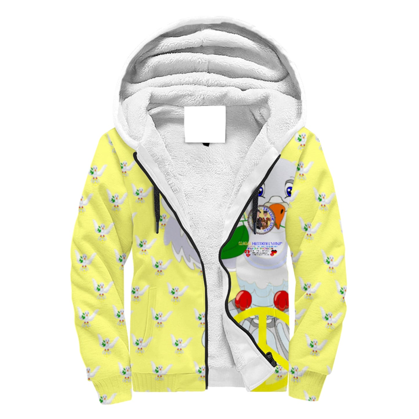 Plush Hoodie GLOBAL FREEDOM UNITED© Men Germany & Turkey Yellow