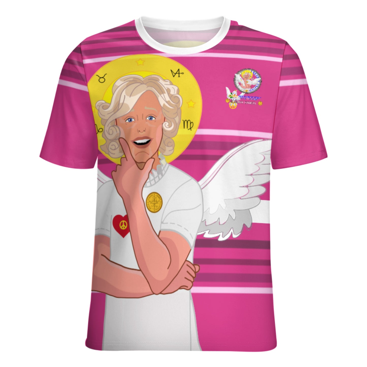 Women´s T-shirt 2 GLOBAL FREEDOM UNITED©  Archangel Gabriel German Pink 1