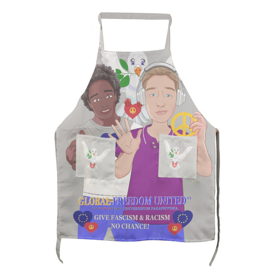 Apron GLOBAL FREEDOM UNITED© Men Anti Fascism & Racism EU Grey
