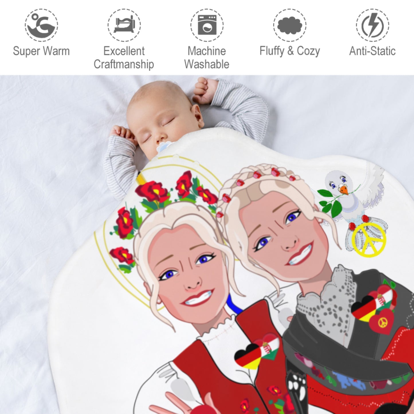 Blankets For Kits Global Freedom United Girls Hungary & Germany  Old Peace