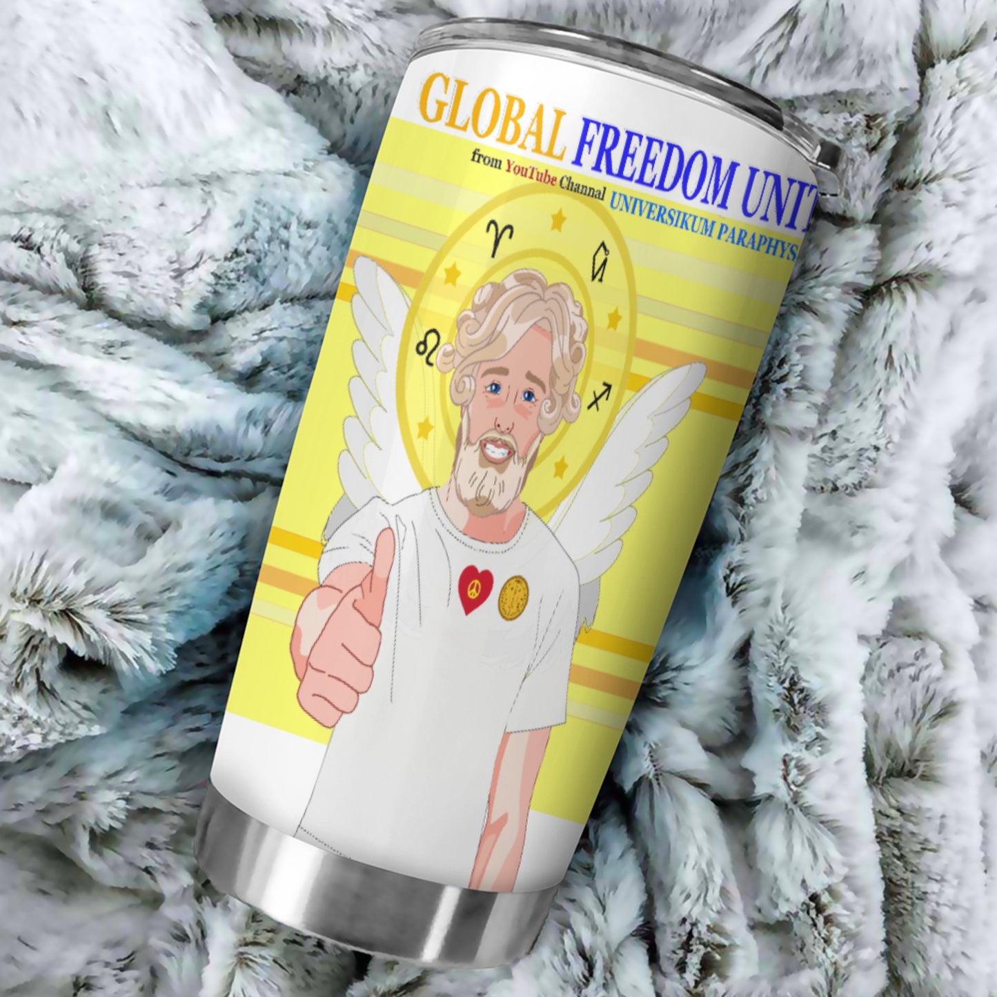 Tumbler Global Freedom United  Archangel Uriel German  Yellow