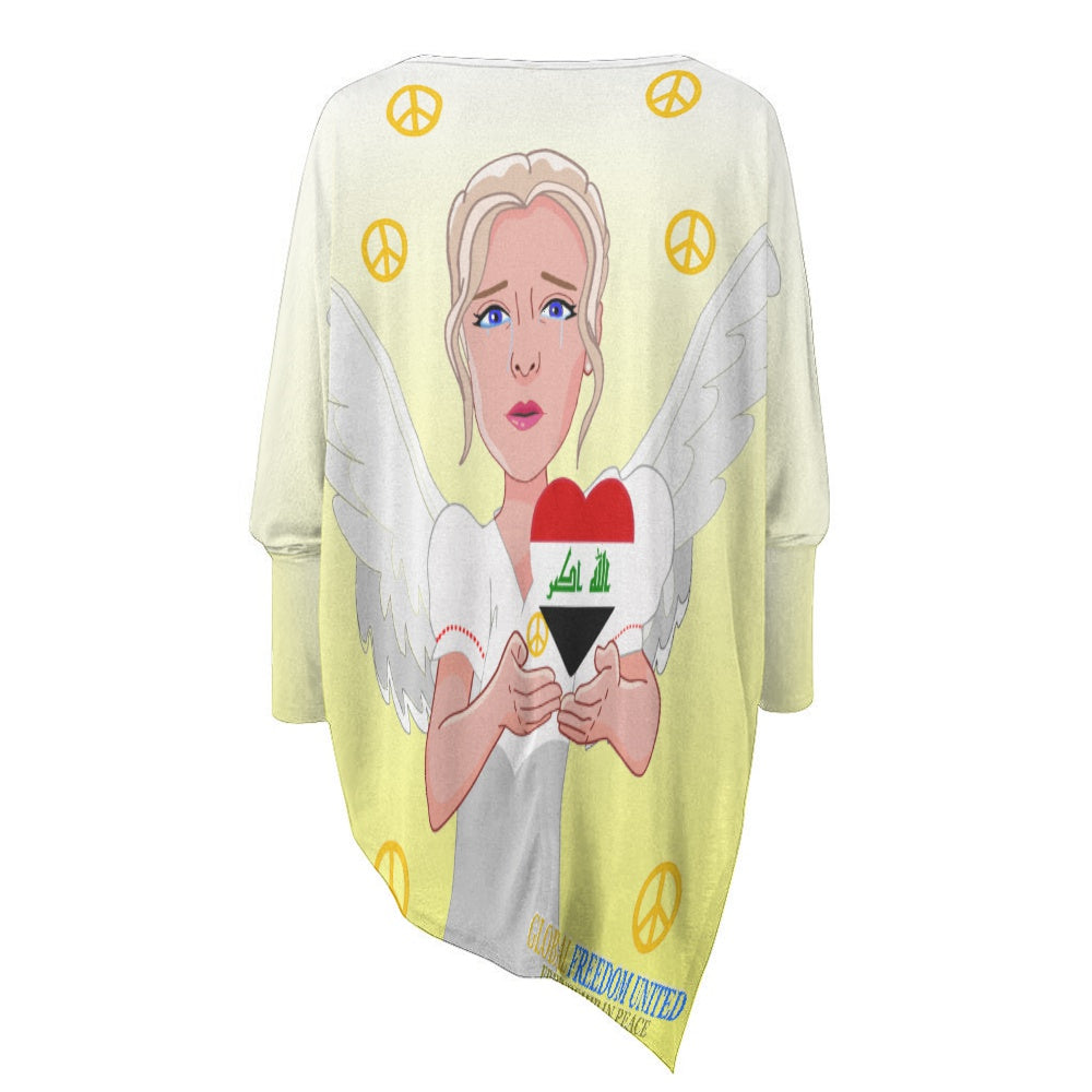 Pullover Long Sleeve T-shirt GLOBAL FREEDOM UNITED© Women Angel for Iraq