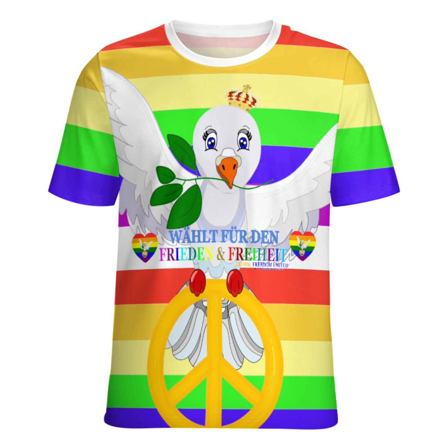 Women´s T-shirt Global Freedom United Dove Of Peace German 1