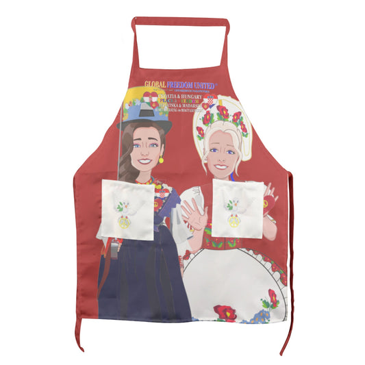 Apron GLOBAL FREEDOM UNITED© Women Croatia & Hungary V2 Red