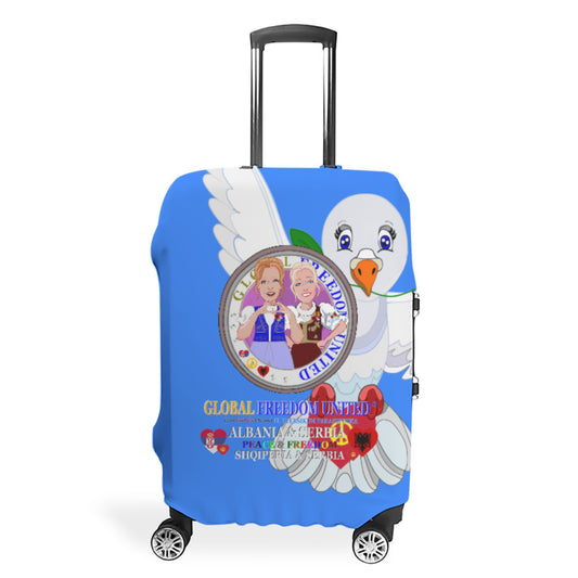 Lugguage Cover Global Freedom United Women Albania & Serbia Old Peace Blue