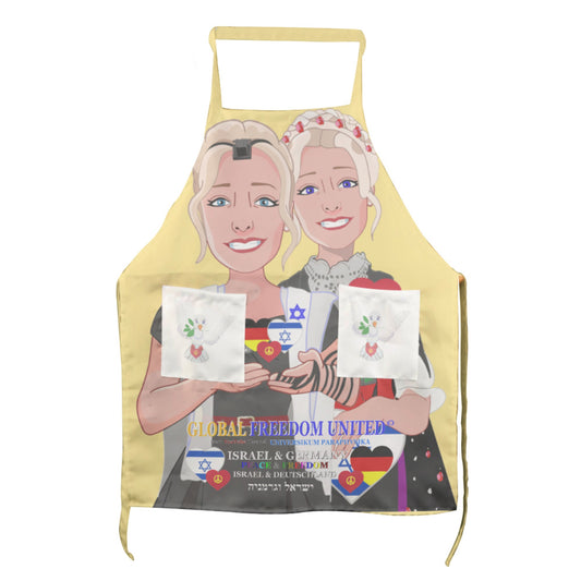 Apron GLOBAL FREEDOM UNITED© Women Israel & Germany Yellow