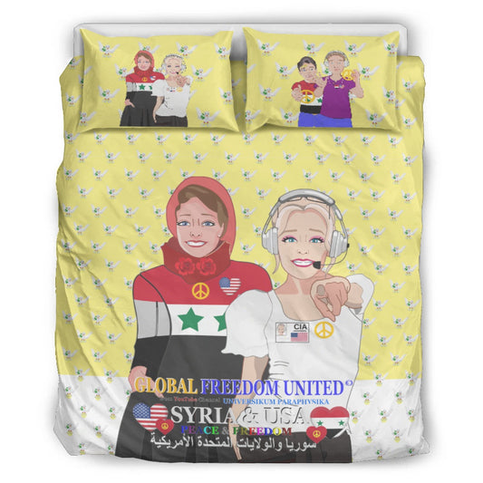 Bed Line GLOBAL FREEDOM UNITED© Women Syria & USA Yellow