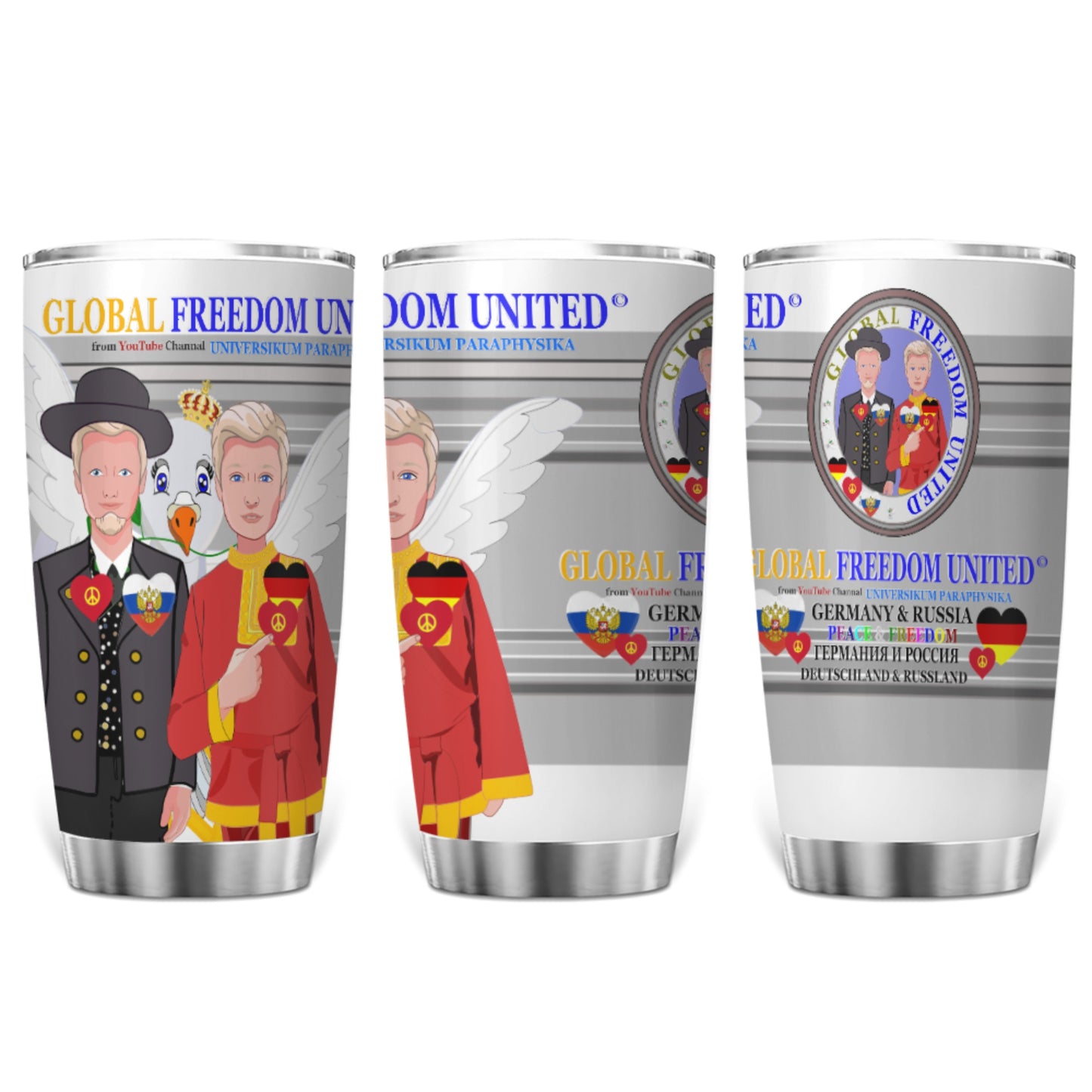 Tumbler Global Freedom United Men Germany & Russia Old Peacegrey