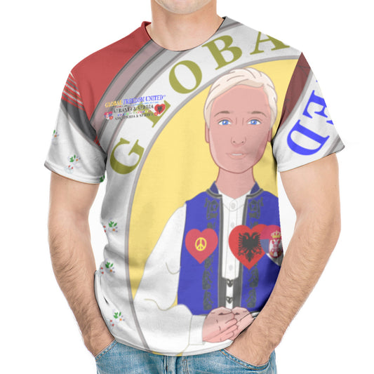Men´s T-shirt GLOBAL FREEDOM UNITED© Men Albania & Serbia V2 Red