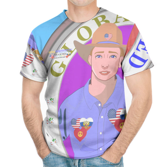 Men´s T-shirt GLOBAL FREEDOM UNITED© Men Russia & USA Blue