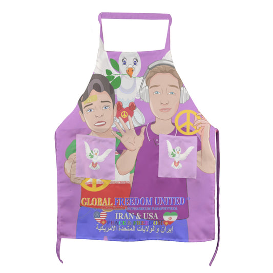 Apron GLOBAL FREEDOM UNITED© Men Iran & USA Lilac