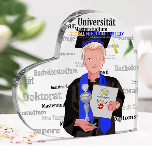 Acryl Heart Global Freedom United Student Boy Silver Place Blond Hair 1