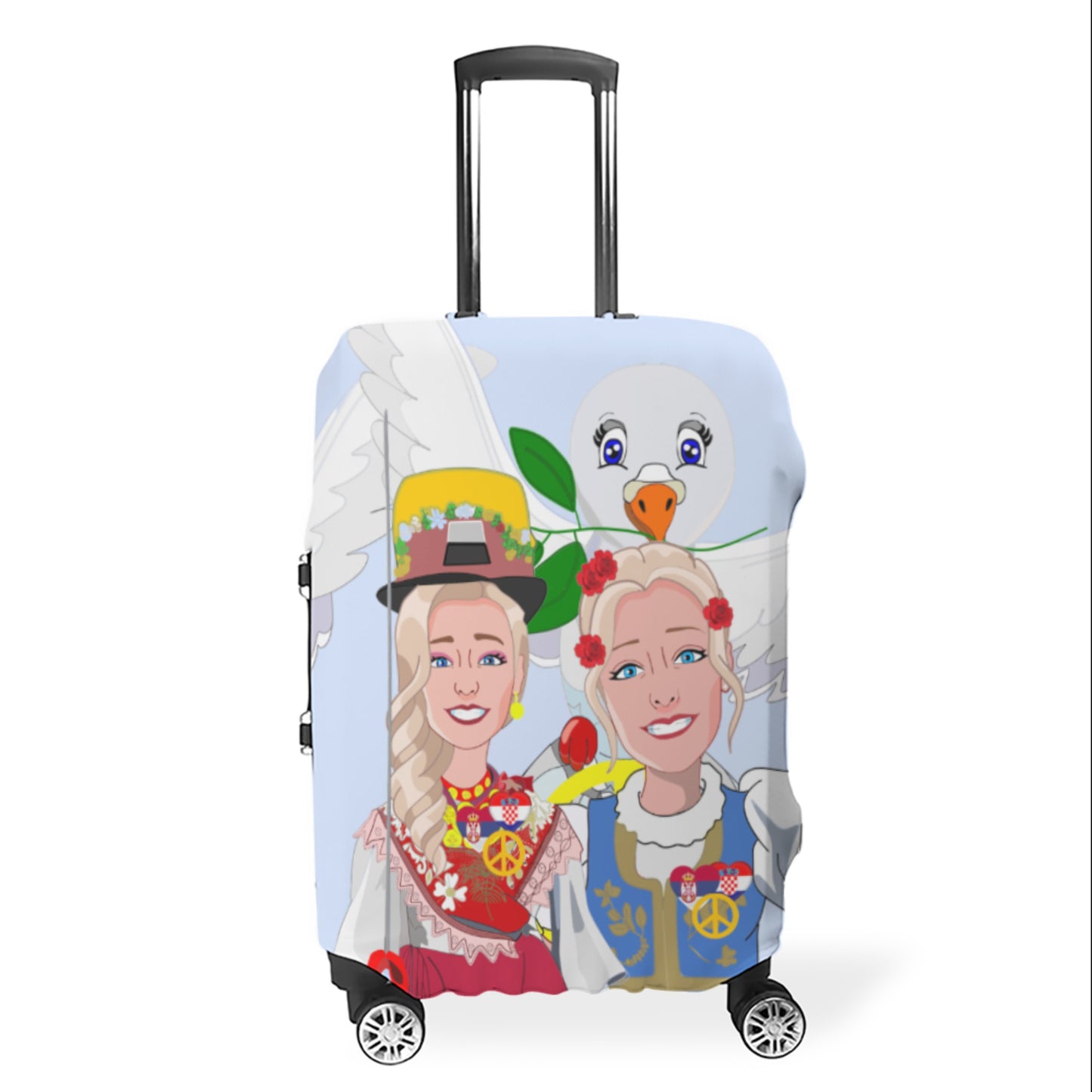 Lugguage Cover Global Freedom United Women Croatia & Serbia Old Peace Light Blue