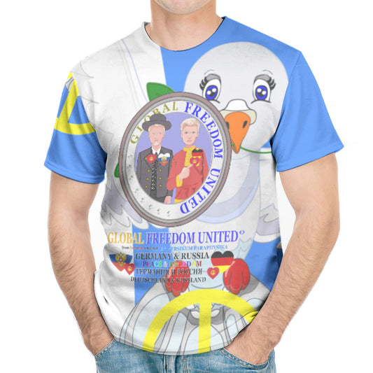 Men´s T-shirt GLOBAL FREEDOM UNITED© Men Russia & Germany V1 Blue