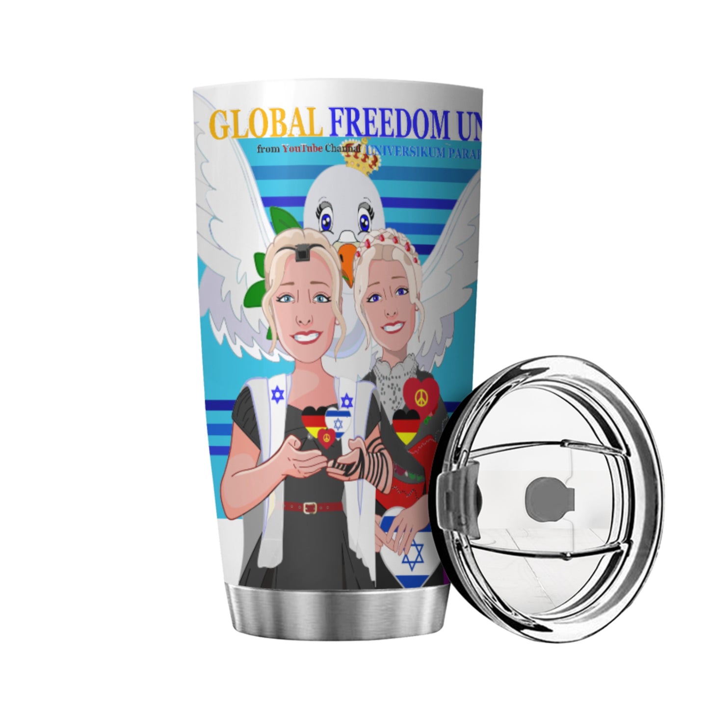 Tumbler GLOBAL FREEDOM UNITED© Women Israel & Germany Blue