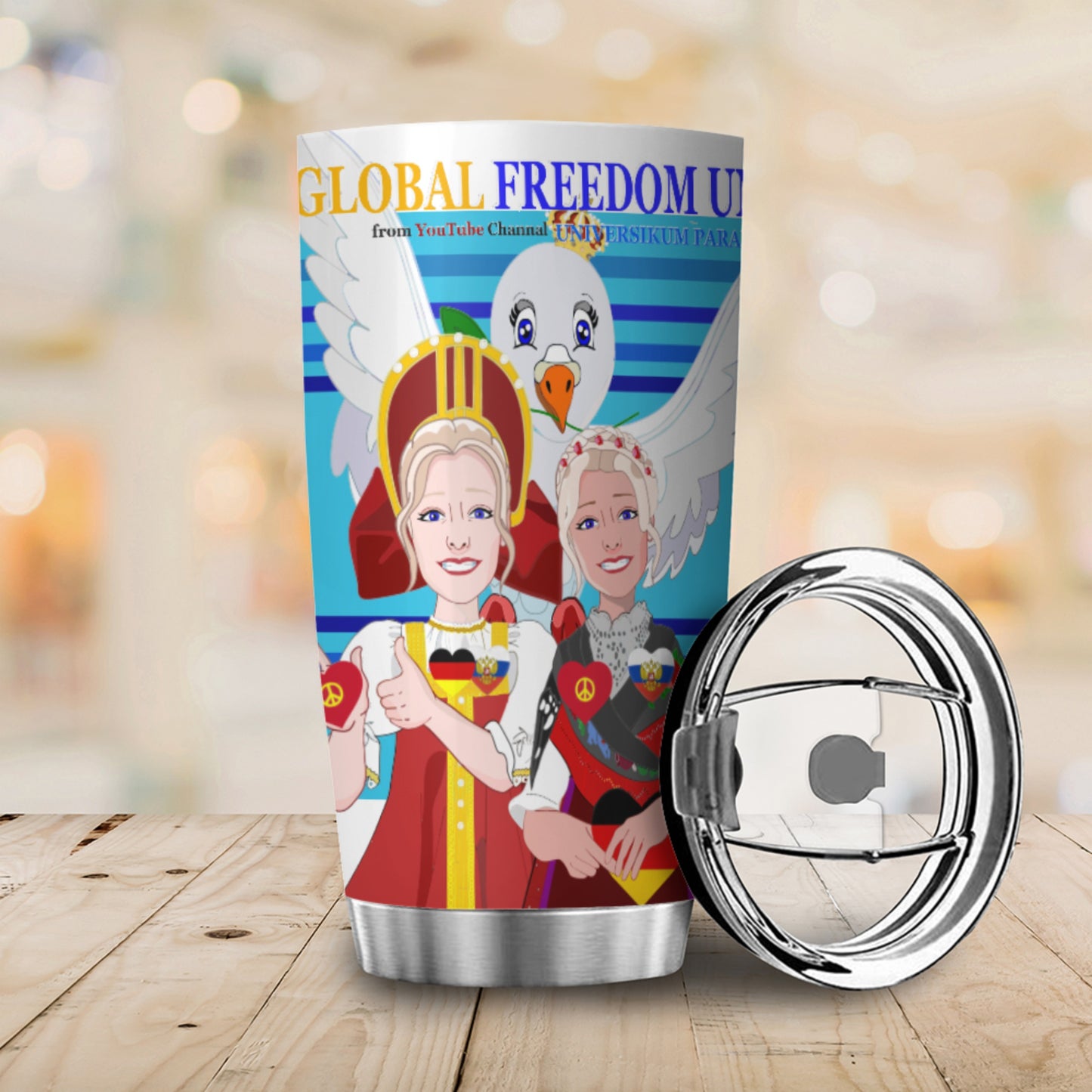 Tumbler Global Freedom United Women Russia & Germany Blue