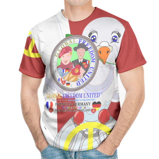 Men´s T-shirt GLOBAL FREEDOM UNITED© Men French & Germany V1 Red