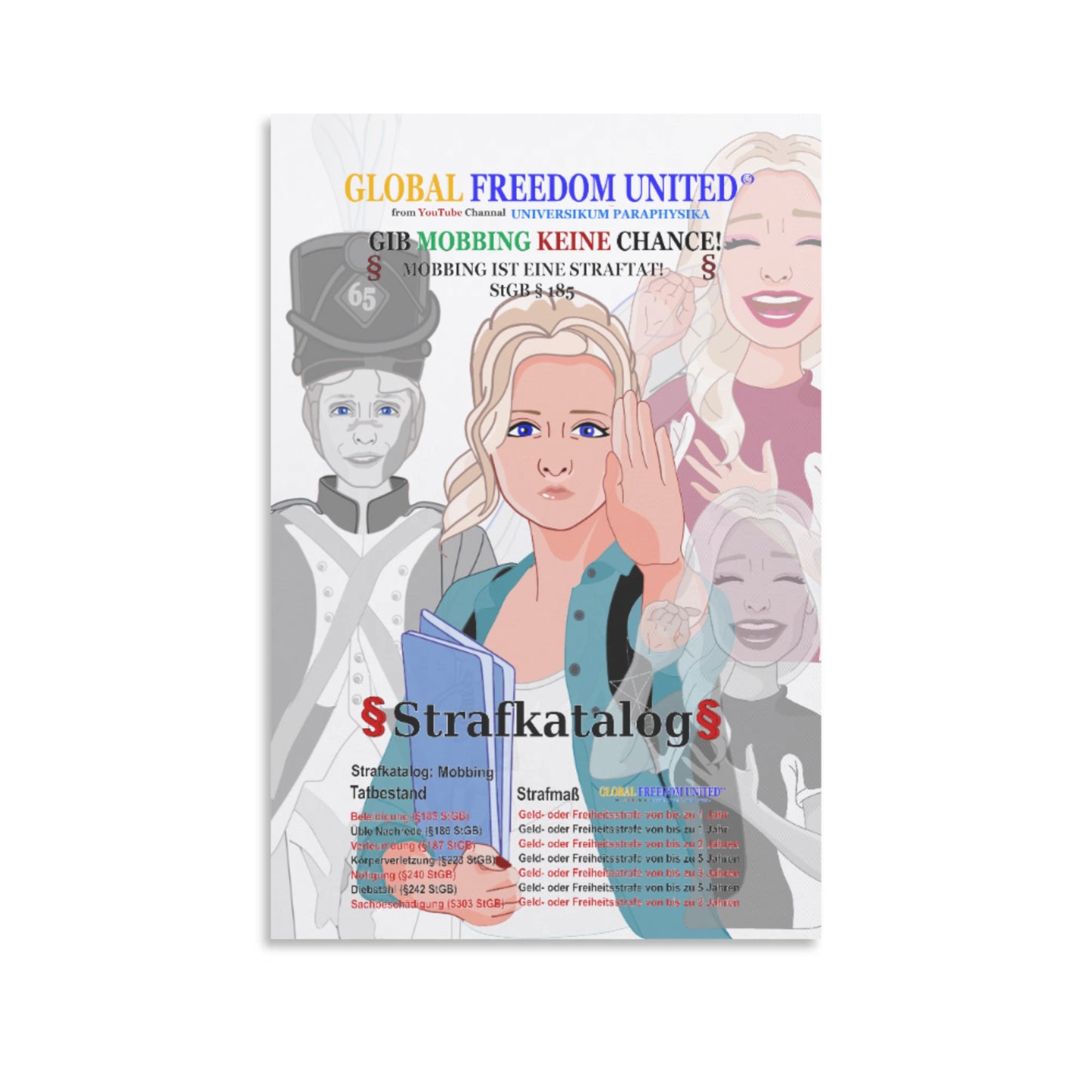 Plakat Global Freedom United Anti Mobbing Deutsch Women