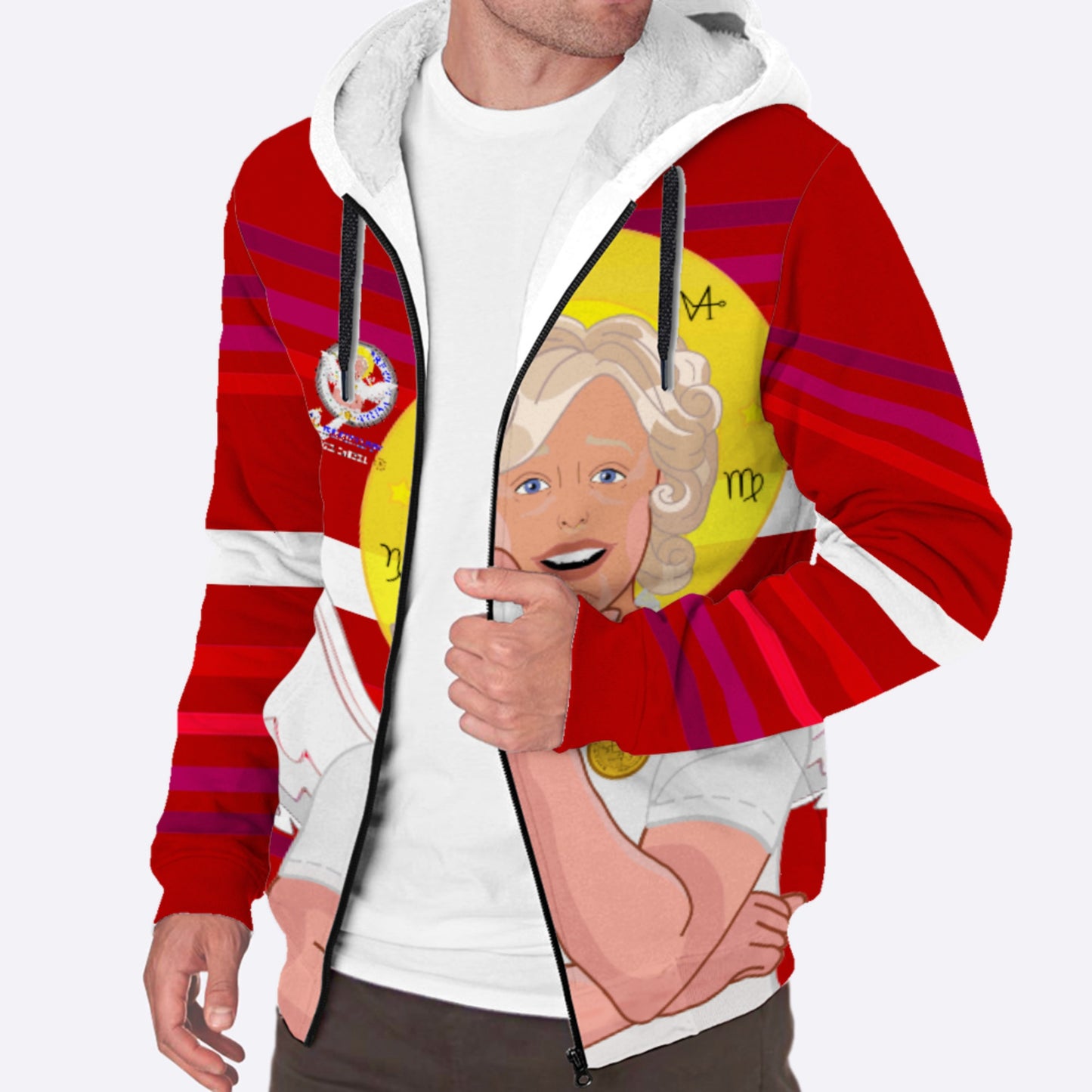 Plush Hoodie Global Freedom United Archangel Gabriel German Red