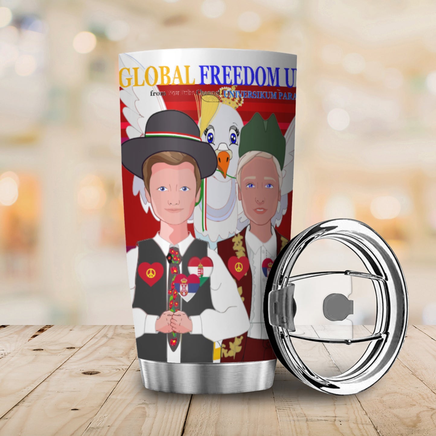Tumbler GLOBAL FREEDOM UNITED© Men Hungary & Serbia Red