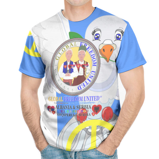 Men´s T-shirt GLOBAL FREEDOM UNITED© Men Albania & Serbia Blue