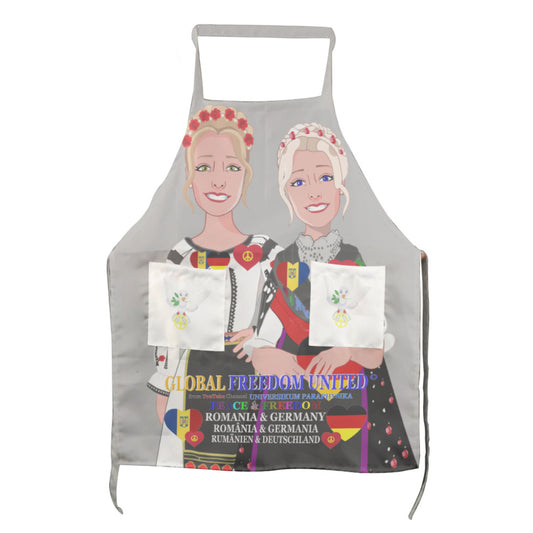 Apron GLOBAL FREEDOM UNITED© Women Romania & Germany Grey