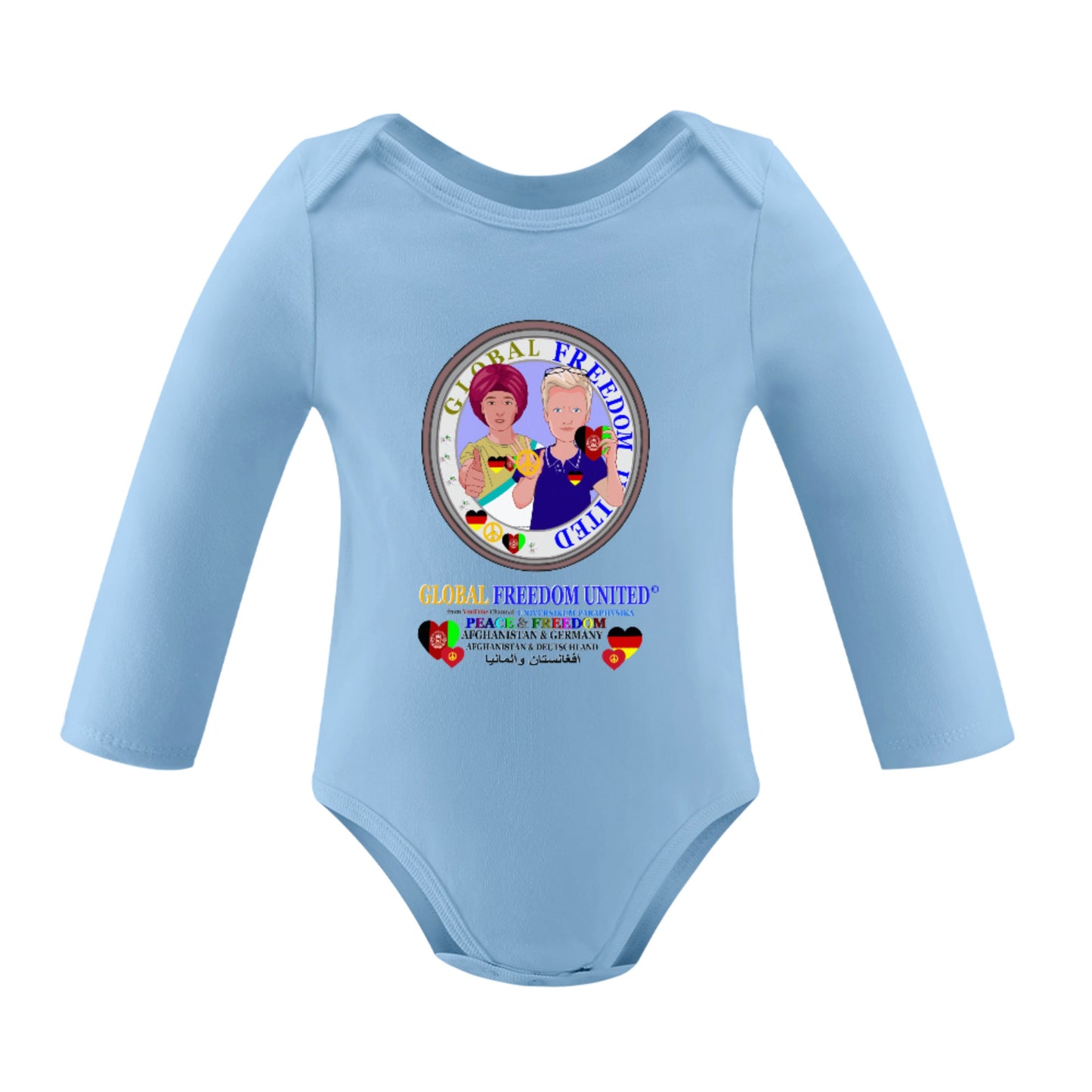 Baby Long-sleeve Bodysuit Global Freedom United Boy Afghanistan & Germany