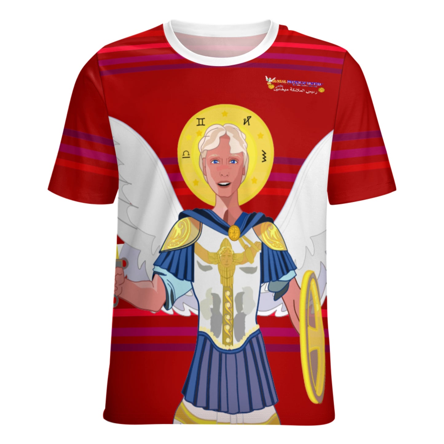 Women´s T-shirt Global Freedom United Archangel Michael Arabic V1 Red