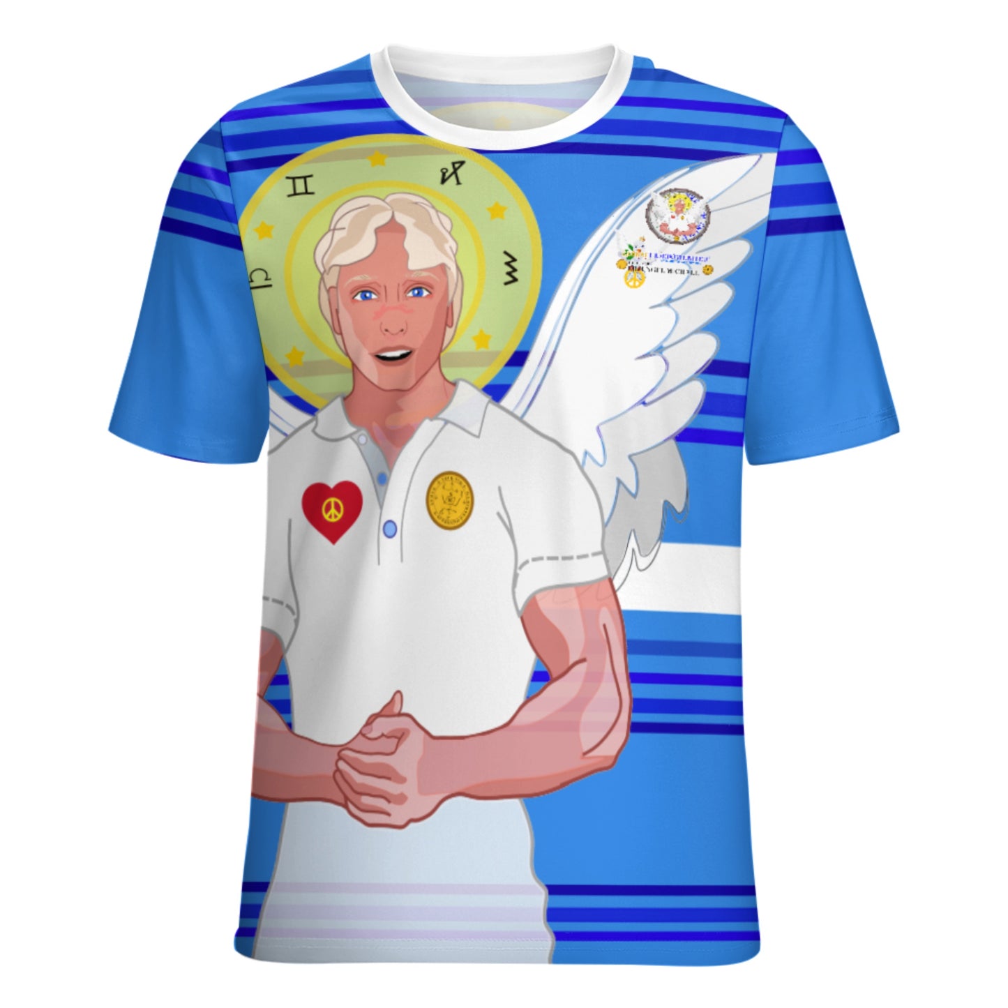 Women´s T-shirt Global Freedom United Archangel Michael German Deep Blue