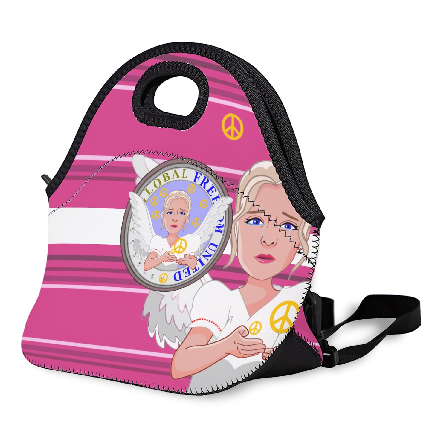 Meal Bag With Strap GLOBAL FREEDOM UNITED© girls Angel of Peace  Pink