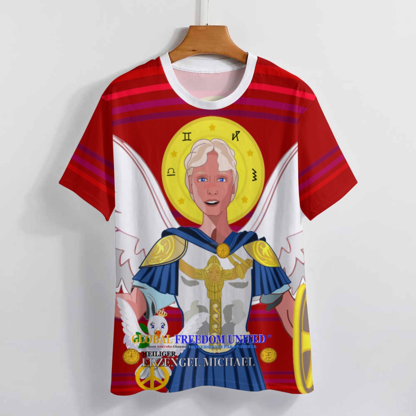 Women´s T-shirt 2 Global Freedom United Archangel Michael Red