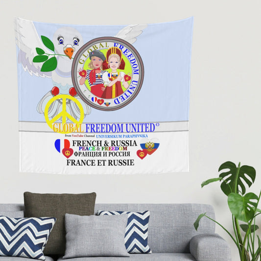 Tapestry Global Freedom United Women French & Russia Old Peace Light Blue
