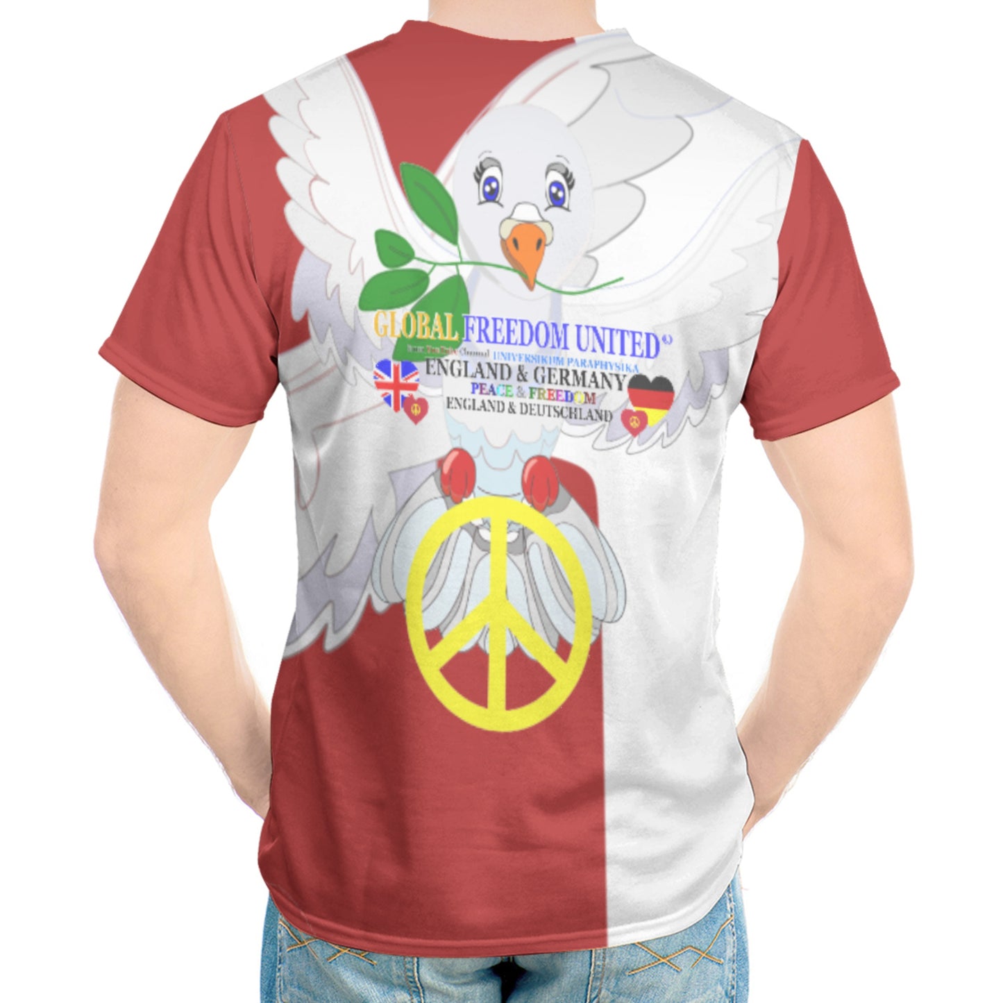 Men´s T-shirt GLOBAL FREEDOM UNITED© Men England & Germany V2 Red