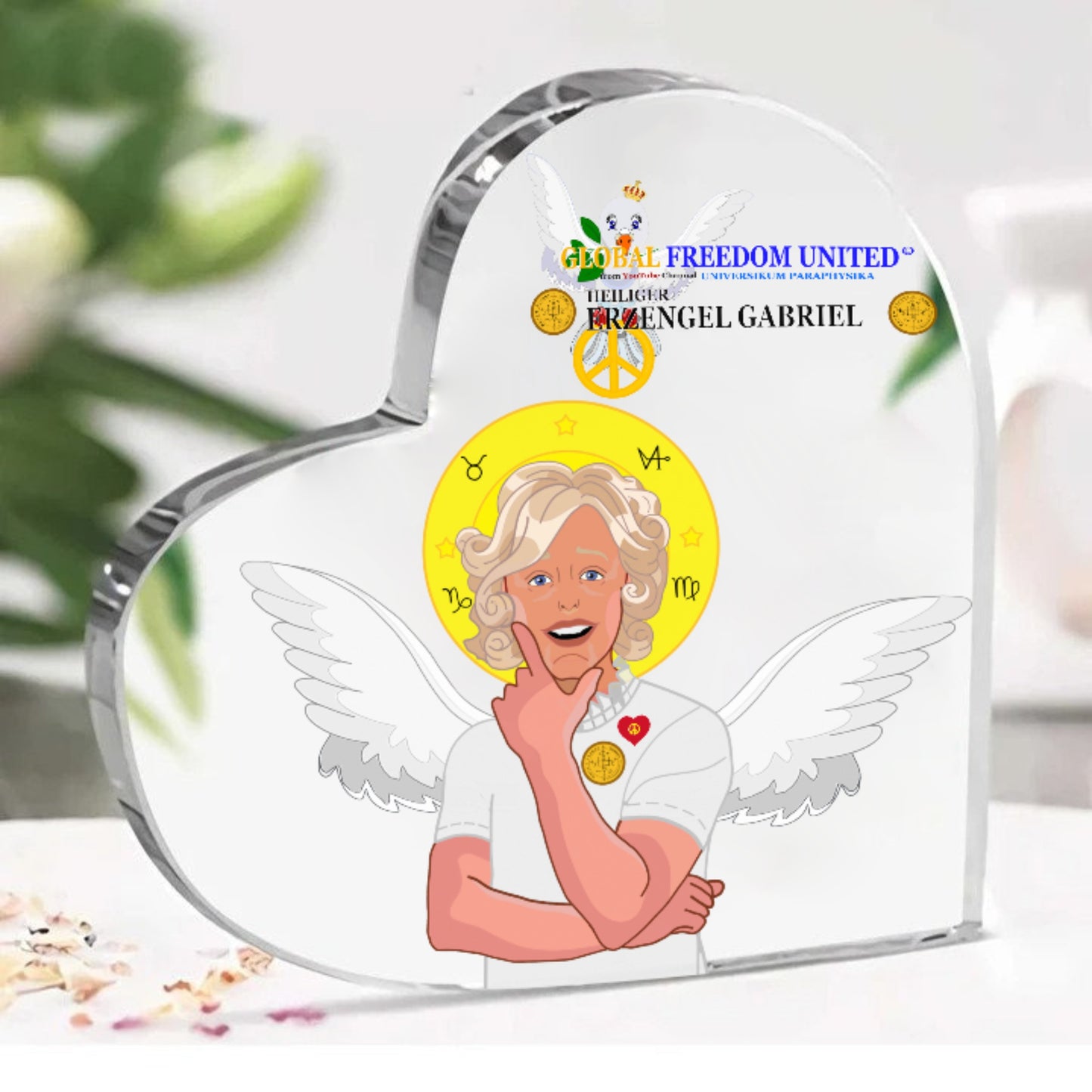Acrylic Plaque Global Freedom United Archangel Gabriel German