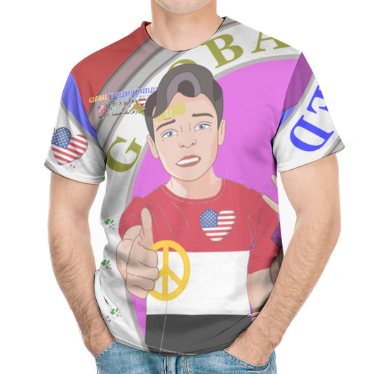 Men´s T-shirt GLOBAL FREEDOM UNITED© Men Yemen & USA Red