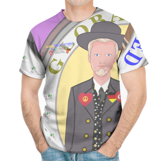 Men´s T-shirt 2 GLOBAL FREEDOM UNITED© Men Germany & Turkey Lilac